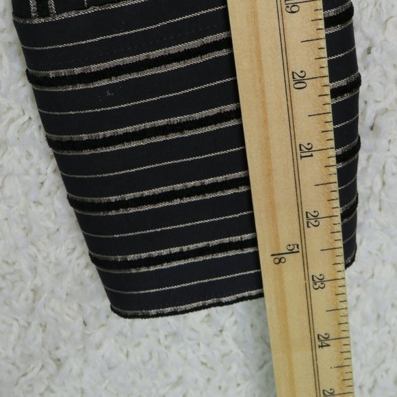 ZARA* Women's Long Sleeve Button Down Shirt Size Large~ Black & Gold Stripes - Picture 9 of 9